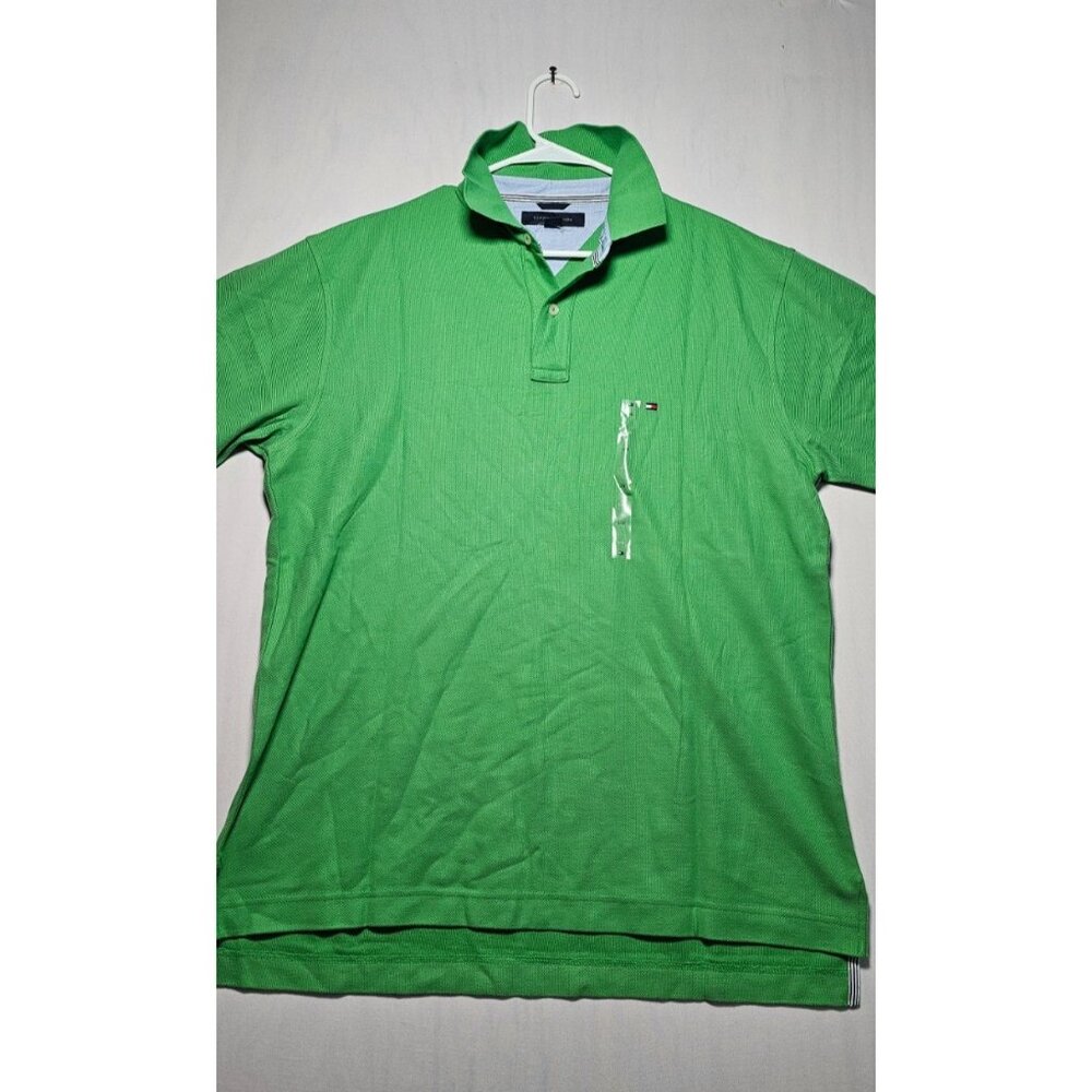 Tommy Hilfiger Polo Shirt Men’s Large Green Short Sleeve Casual New Without Tag